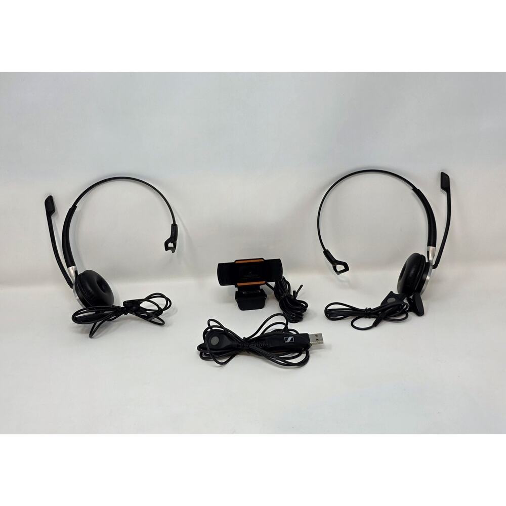 2× EPOS/Sennheiser SC‑series USB Headsets + Adesso CyberTrack H2 Webcam